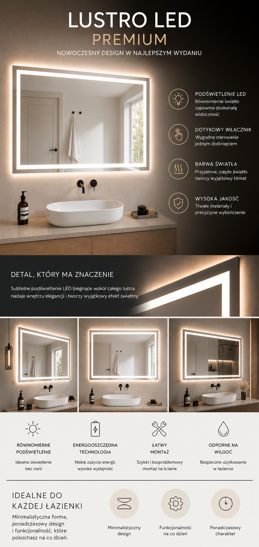 info grafika lustro led